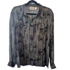 Vintage Chico's Design 100% Silk Button Down Shirt Size 2 (Fits like US M-L/12)